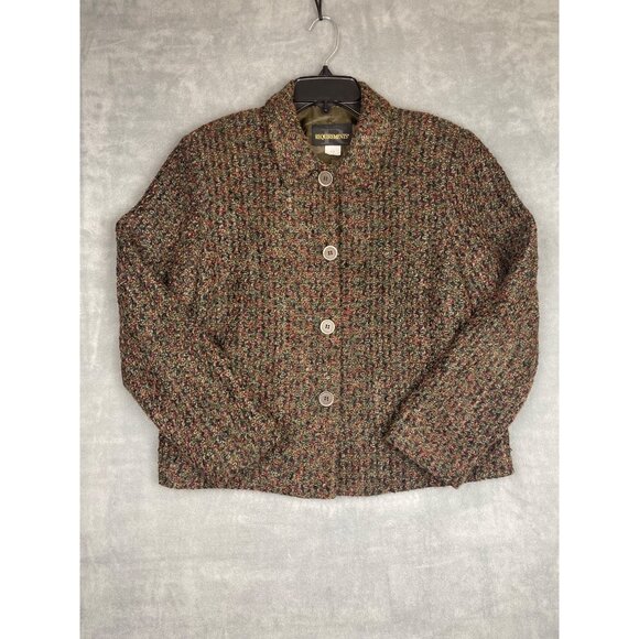 Requirements Jackets & Blazers - VTG Tweed Jacket Womens 12 Brown Lined Acrylic Mohair Blend Made in USA
